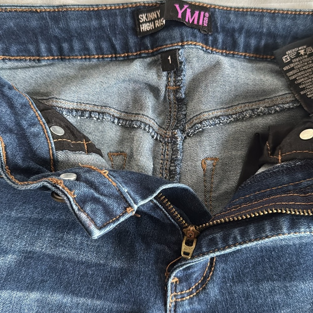 Classic Blue Straight Leg Jeans with Worn-In Look - Picture 7 of 8